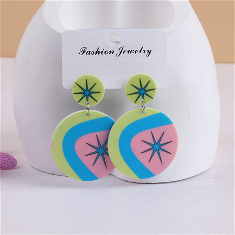 Acrylic Dyed Colorful Eye Vase Earrings MIC-ChouD008