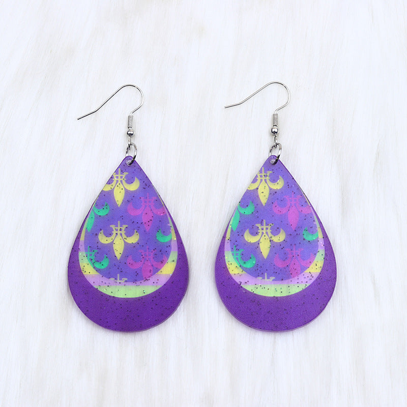 Acrylic water drop shaped minimalist earrings MYA-DuA075