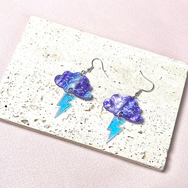 Acrylic Nebula Cloud Lightning Earrings MIC-ChiC028