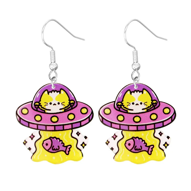 Acrylic cartoon pumpkin figurine earrings (Minimo de Compra 10)  MIC-YuQ002