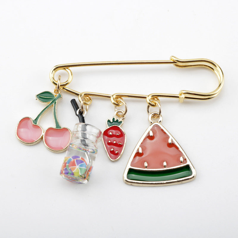 Alloy summer fruit series brooch MIC-AiWen021