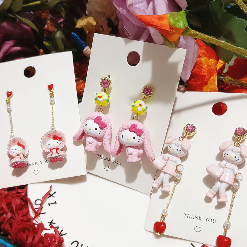 Cute alloy KT cat earrings MYA-XingJ095