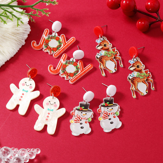 Alloy Cute Santa Claus Earrings MYA-KaiQ039