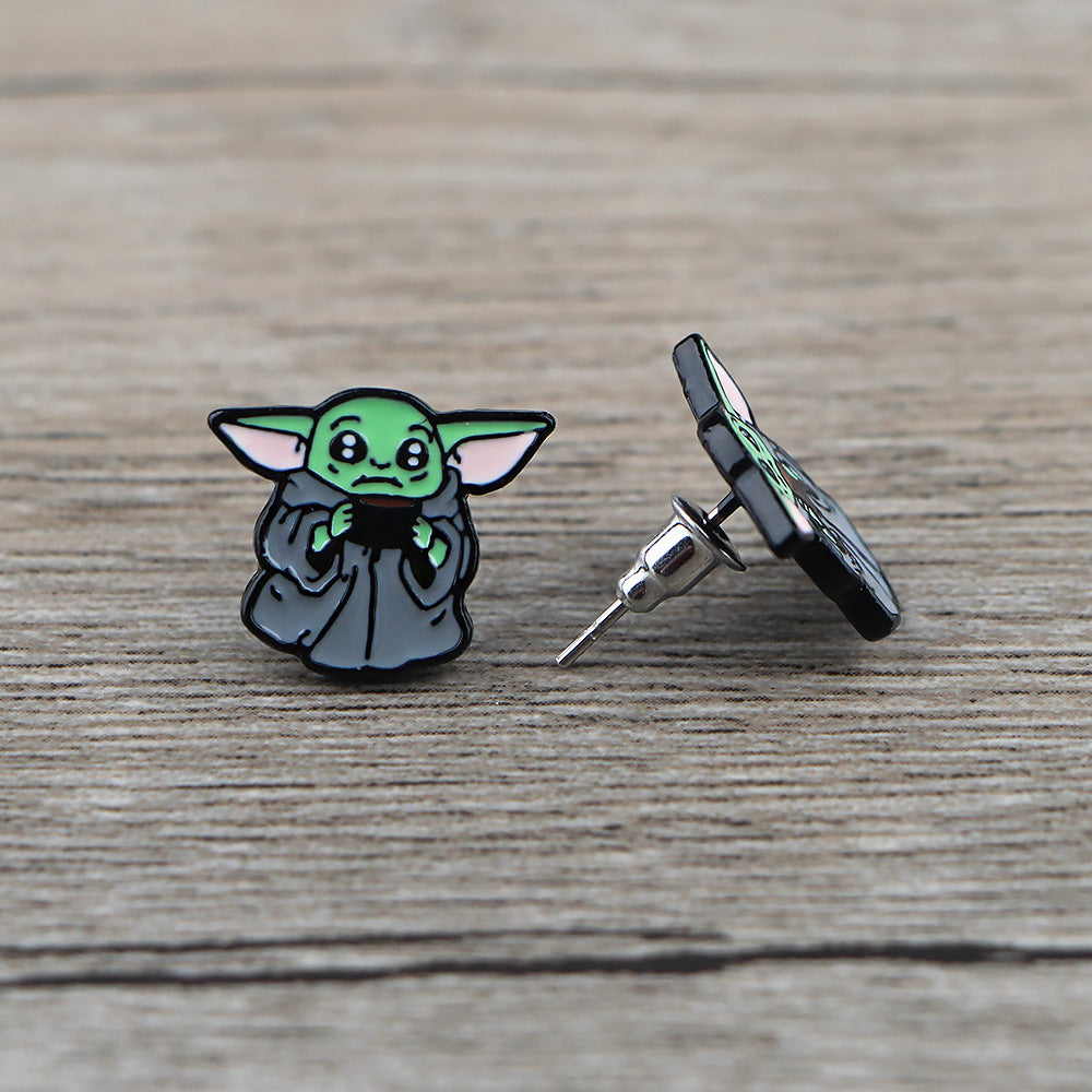 Alloy Yoda Baby Earrings (Minimo de Compra 5) MIC-KuB015