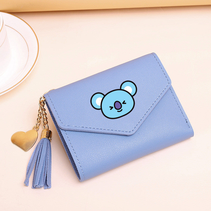 PU card bag tassel short wallet MIC-XingY015