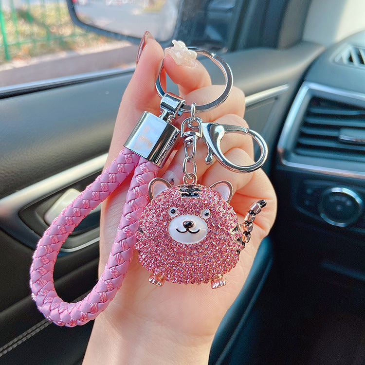 Diamond cartoon Yuanbao tiger key chain  （Minimo de compra 2） MYA-LianX010