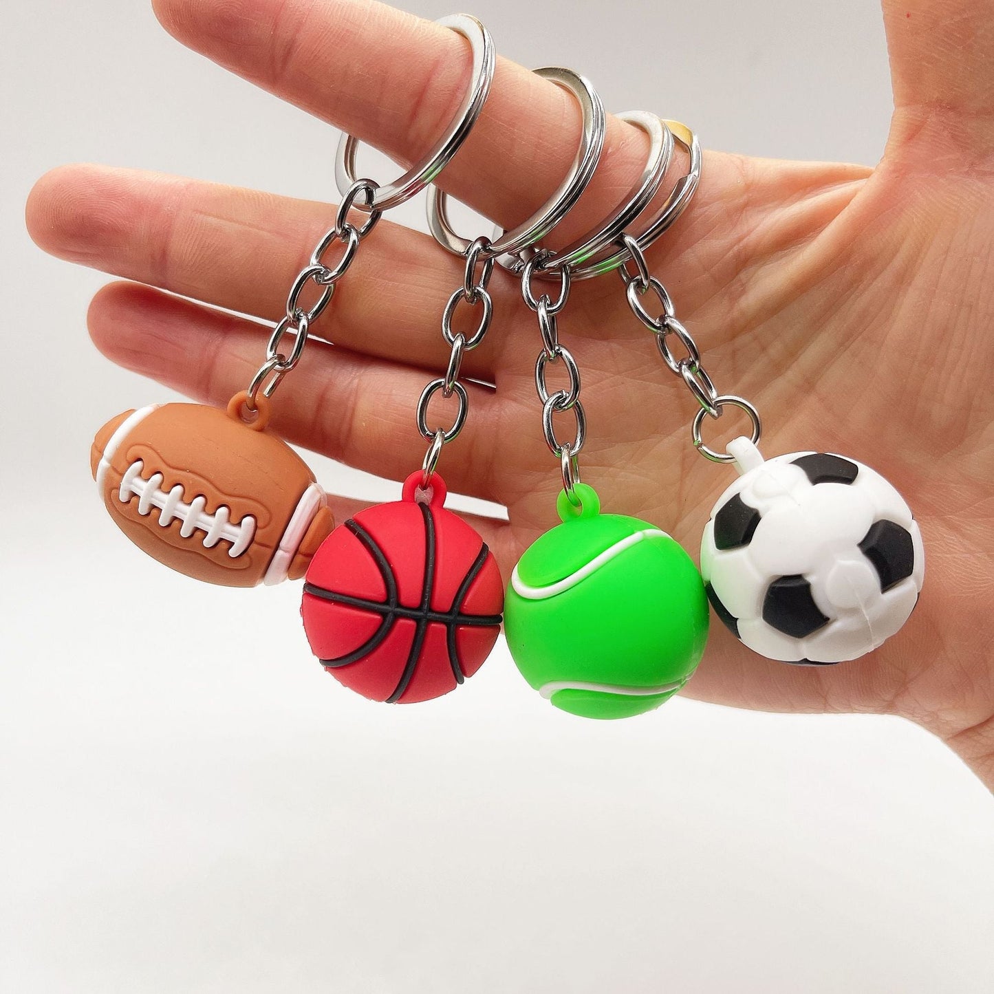 Keychains For Backpacks PVC Football keychain Basketball Tennis Rugby Minimo de compra 5 MIC-YY020