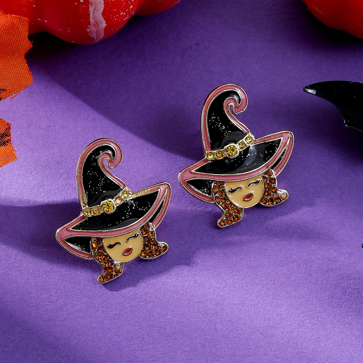 Acrylic Wizard Hat Glow Earrings (Minimo de Compra 5) MYA-DaiW019