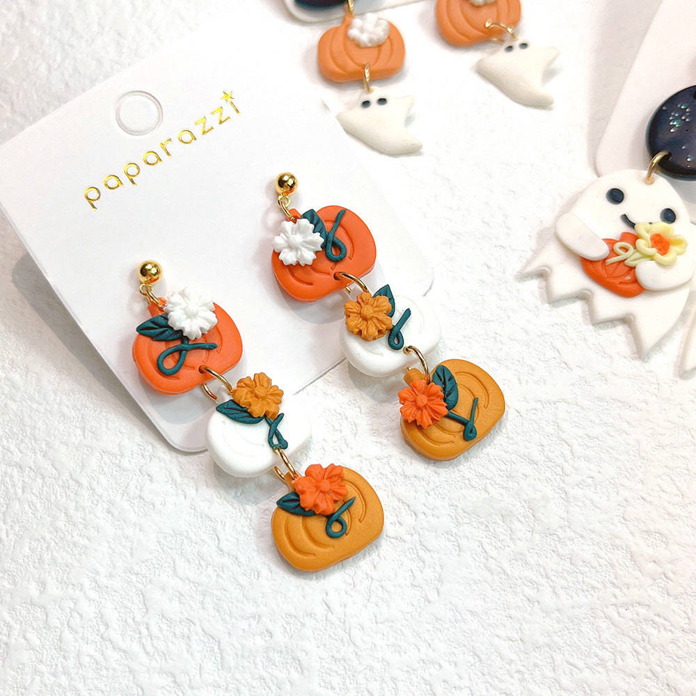 Acrylic Pumpkin Magic Hat Earrings  (Minimo de Compra 2) MYA-PingH023