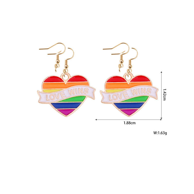 Alloy Rainbow Oil Dropping Earrings MIC-YiY004