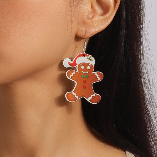 Acrylic cartoon gingerbread human earrings (Minimo de Compra 2) MYA-YueS009