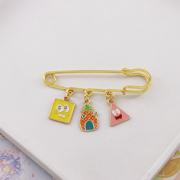 Alloy cartoon sponge baby brooch (Minimo de compra 2) MIC-QiC029