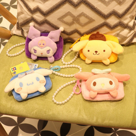 keychain wallets Cute Square Creative Plush Coin Purse Bag Ornament Huofan011