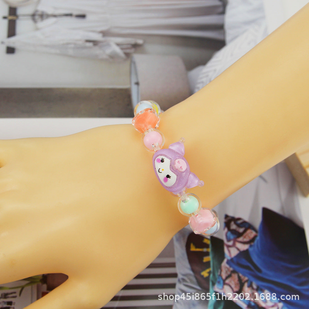 Alloy jelly colored bead bracelet MIC-QiX002