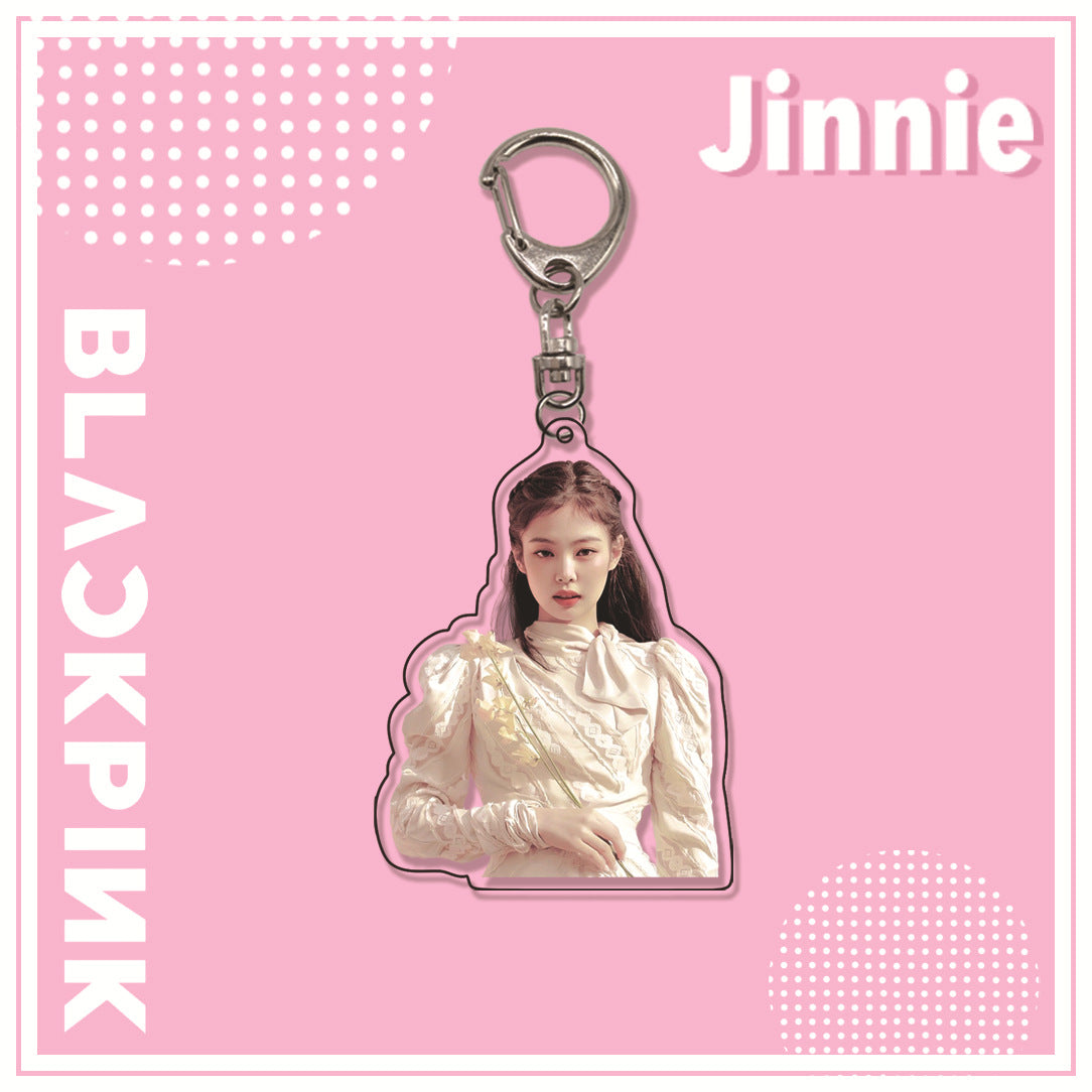 Acrylic pink ink double-sided blackpink keychain (Minimo de Compra 2)  MYA-ManM013