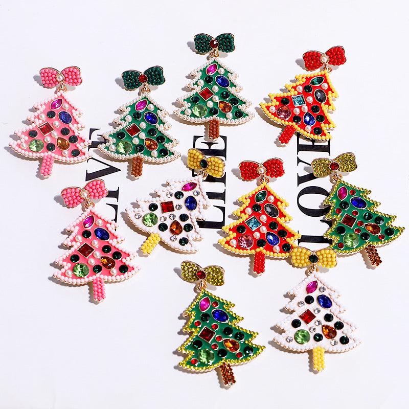 Alloy Christmas Tree Bell Earrings (Minimo de Compra 2) MIC-DWKM005