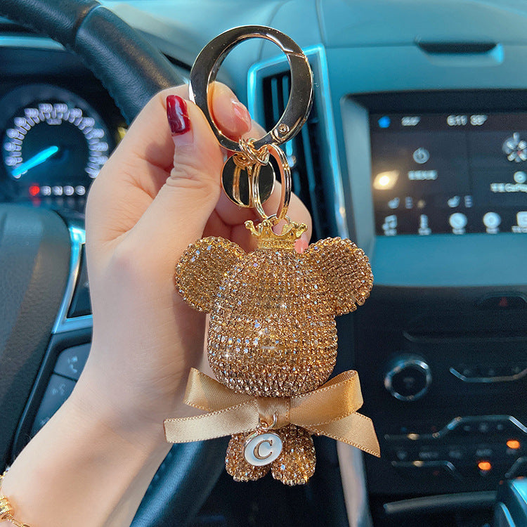 Diamond cartoon big bear keychain  （Minimo de compra 2） MYA-LianX013