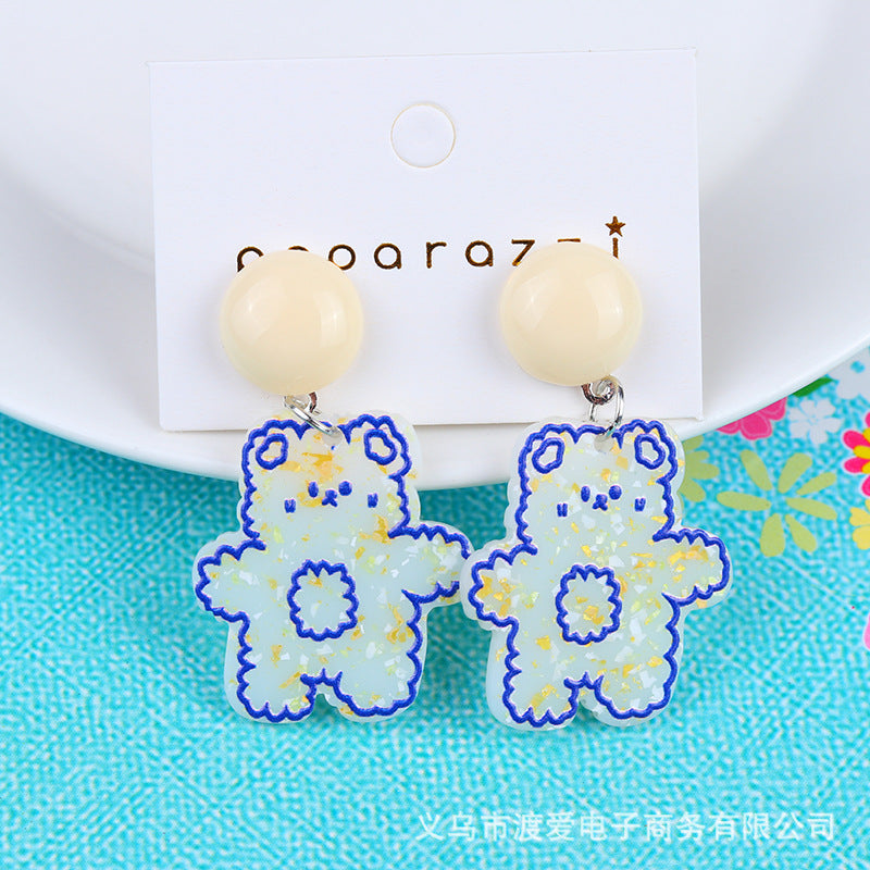 Acrylic puppy bear earrings MIC-DuA014