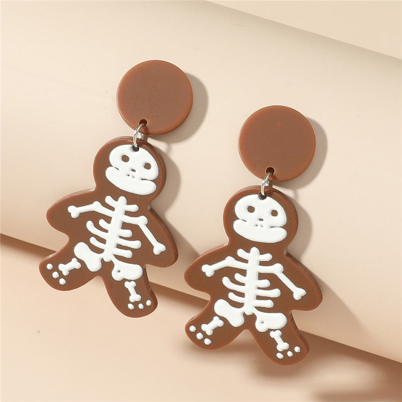 Acrylic Halloween painted earrings (Minimo de Compra 2) MYA-QiShang004