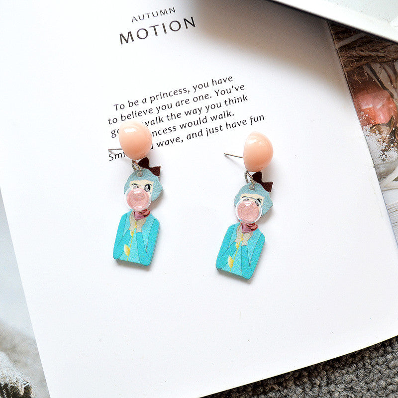 Cute Acrylic Cartoon Earrings MIC-XieN016