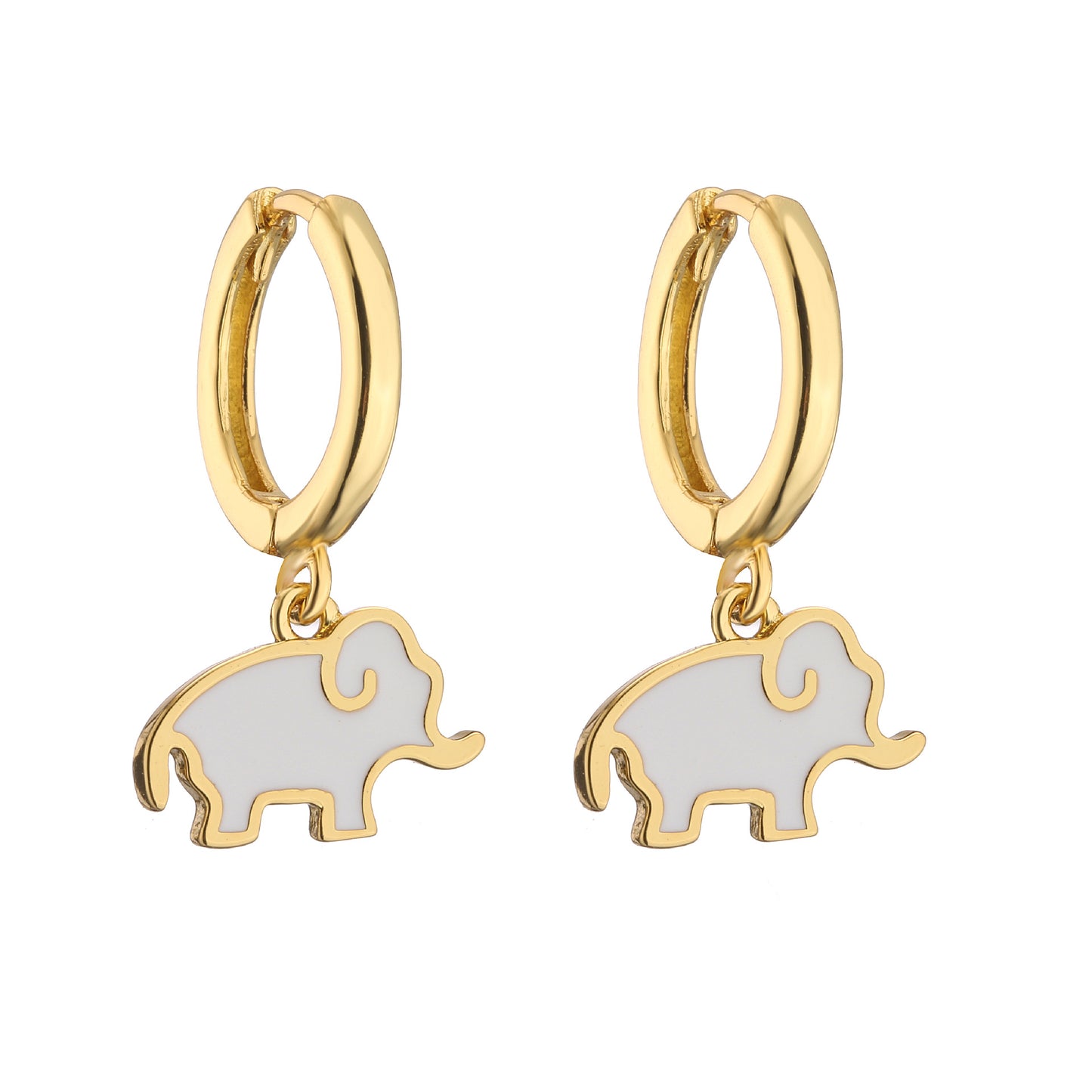 Alloy Peach Blossom Oil Elephant Earrings (Minimo de Compra 2) MIC-JuC027