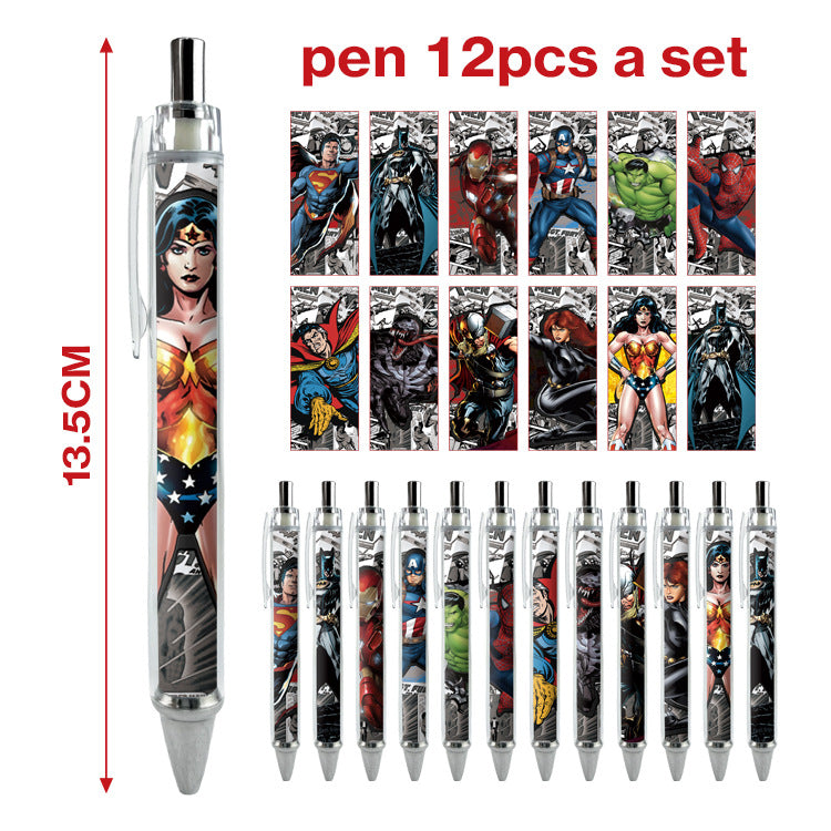 12pcs/pack Super Hero Press Neutral Pen ManC001