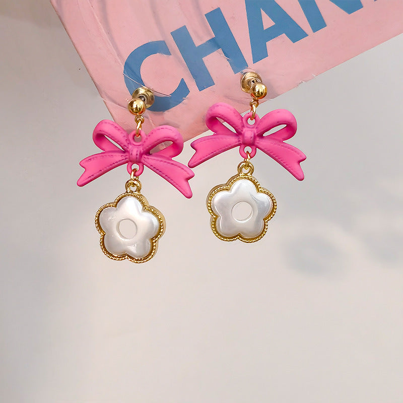 Alloy macaron pink earrings (Minimo de Compra 5) MIC-JiuY063