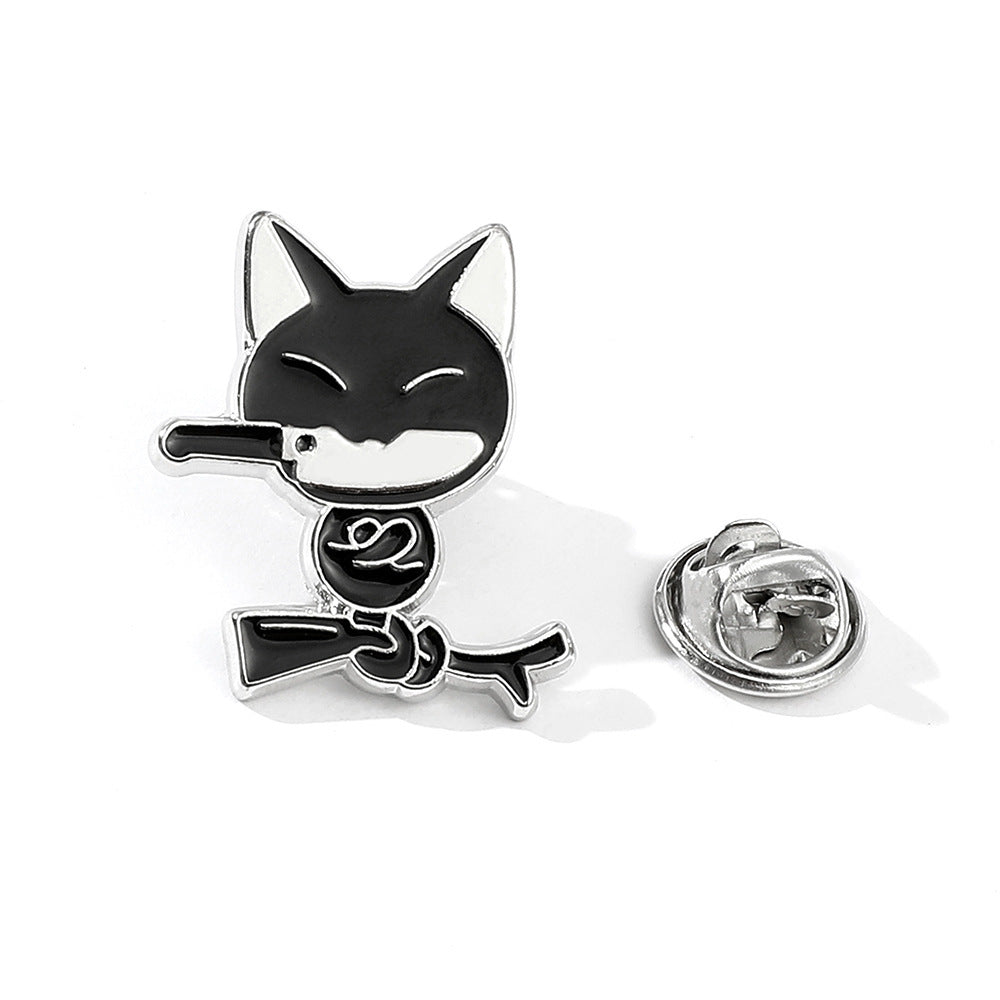 Alloy cartoon black swordsman brooch (Minimo de Compra 10) MIC-ShengY021