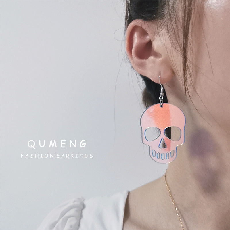 Acrylic transparent skull earrings (Minimo de Compra 2) MIC-QingM036