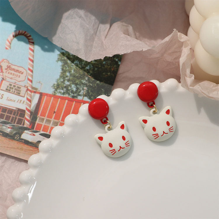 Acrylic White Art Painted Earrings MIC-QingJ014