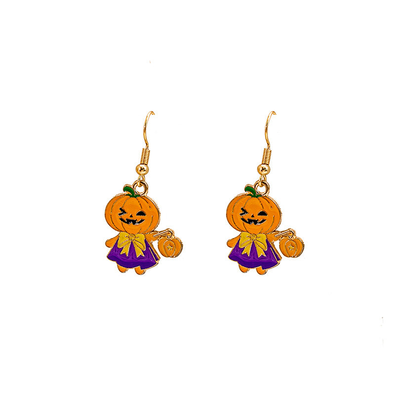 Acrylic Halloween Skull Eyeball Earrings MIC-MDD049