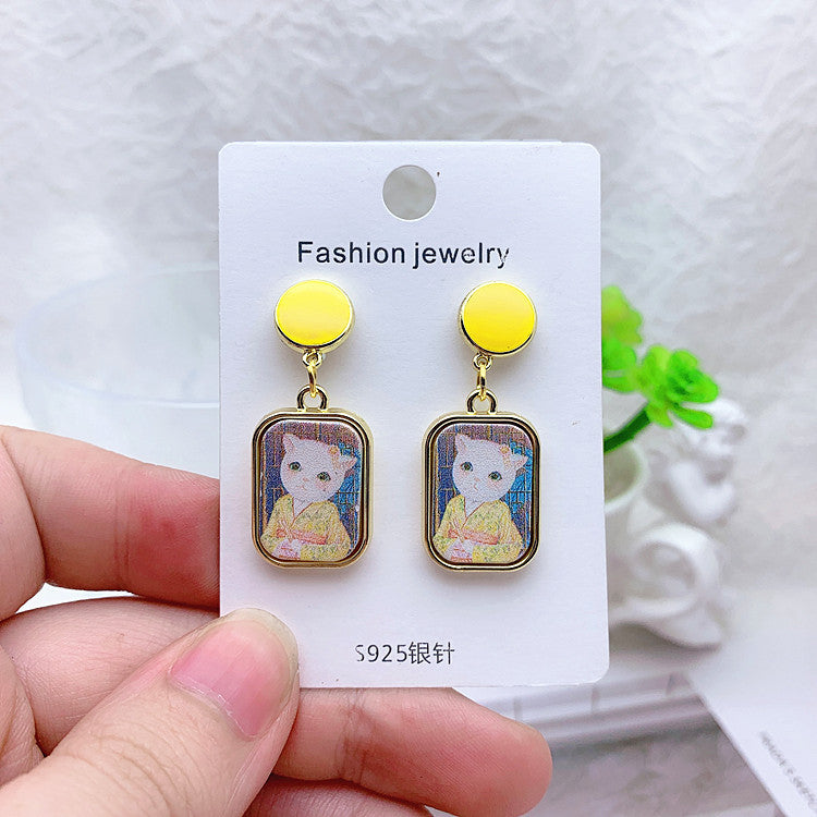 Acrylic cartoon milk tea cup earrings  (Minimo de Compra 2) MIC-ShiJ007