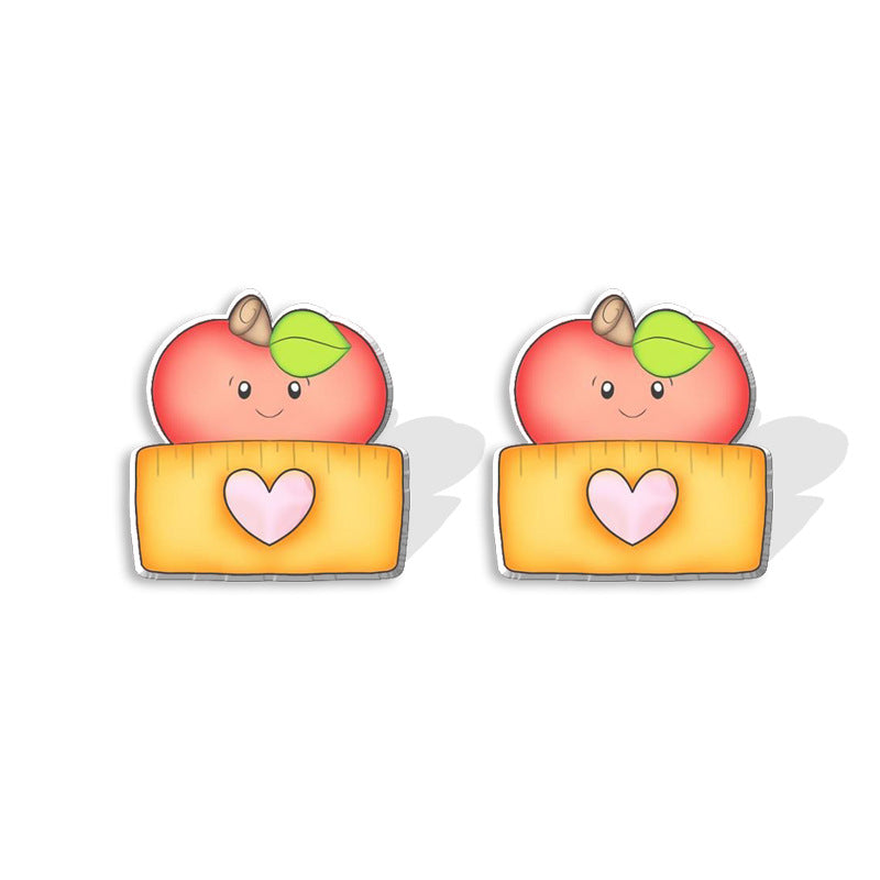 Alloy Pencil Apple Ruler Earrings (Minimo de compra 5) MIC-XiangL065