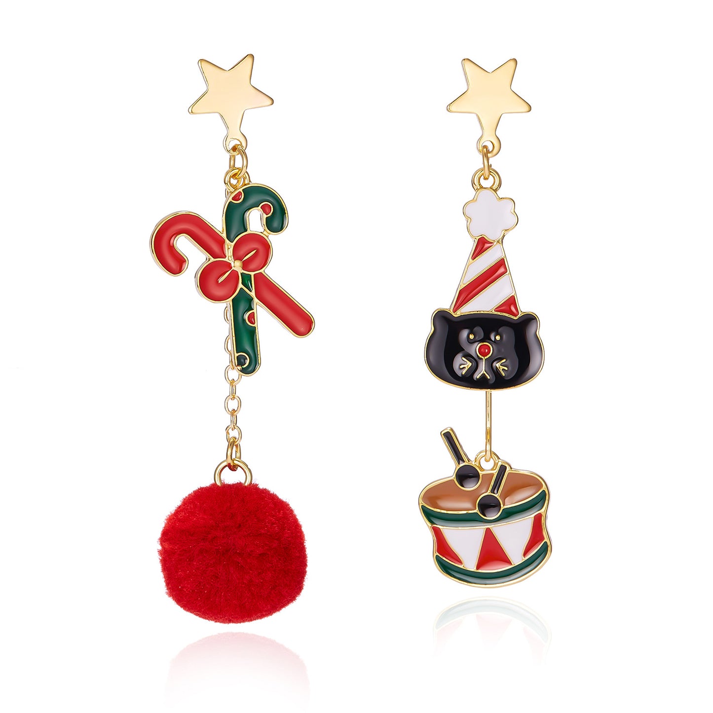 Alloy Santa Claus Bell Snowflake Earrings (Minimo de Compra 2)  MIC-JueH002