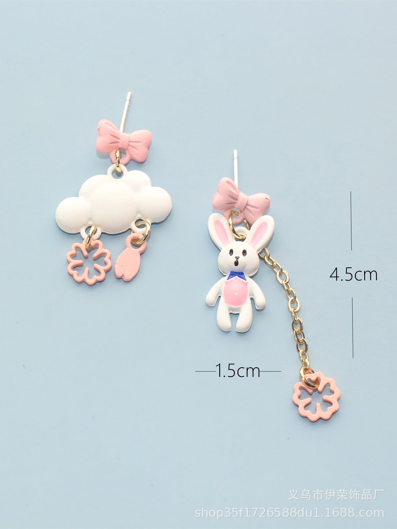 Resin cute girl bow earrings (Minimo de Compra 2) MIC-YiR002