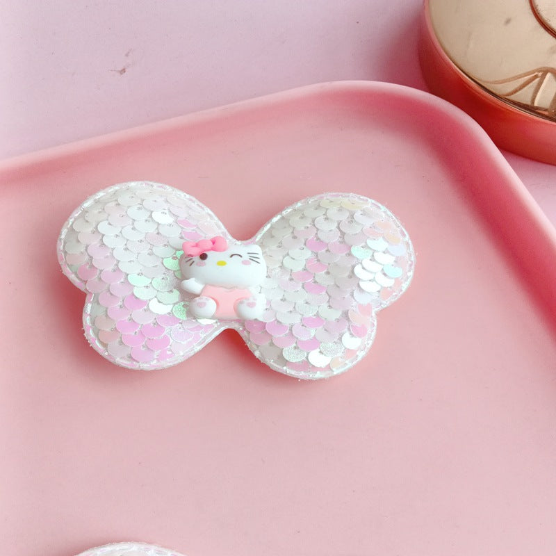 Resin cartoon sequin bow hair clip (Minimo de compra 12) MYA-ZiZ014