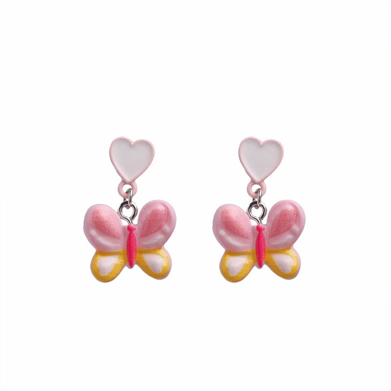 Alloy colored butterfly earrings (Minimo de Compra 2) MIC-XingS008