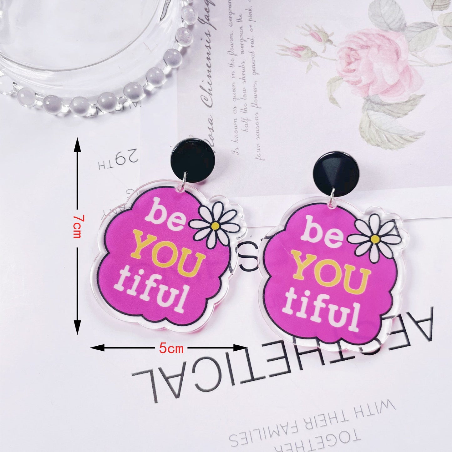 acrylic fun graffiti transparent ice cream earrings Minimo de compra 2 jiayi005