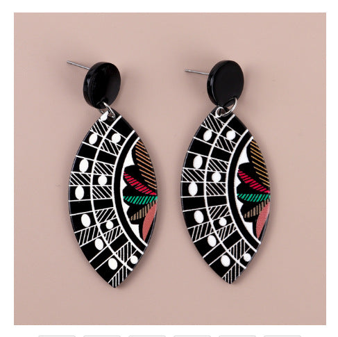 Acrylic Abstract Face Mask Earrings MIC-ChouD025