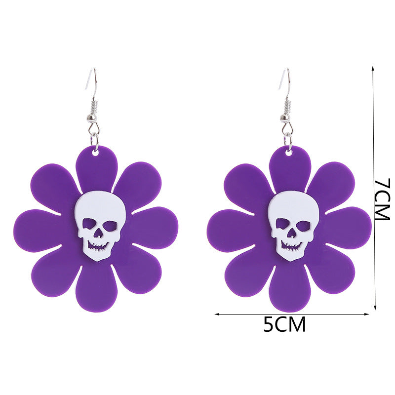 Acrylic New Skull Teeth Earrings (Minimo de Compra 2) MIC-ChouT036