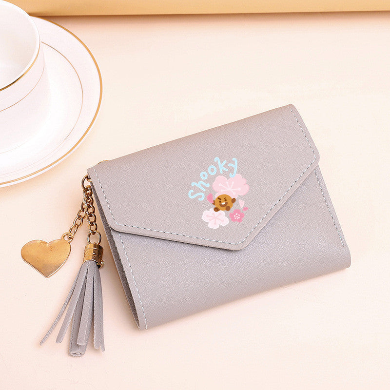 PU card bag tassel short wallet MIC-XingY012