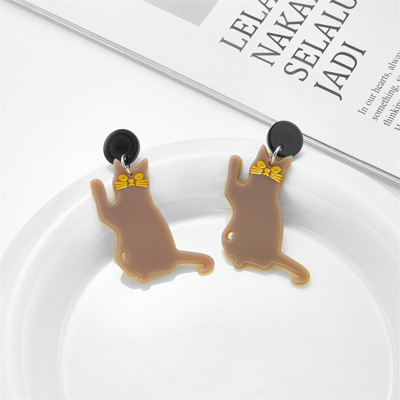 Acrylic Animal Cat Earrings MYA-XiY006