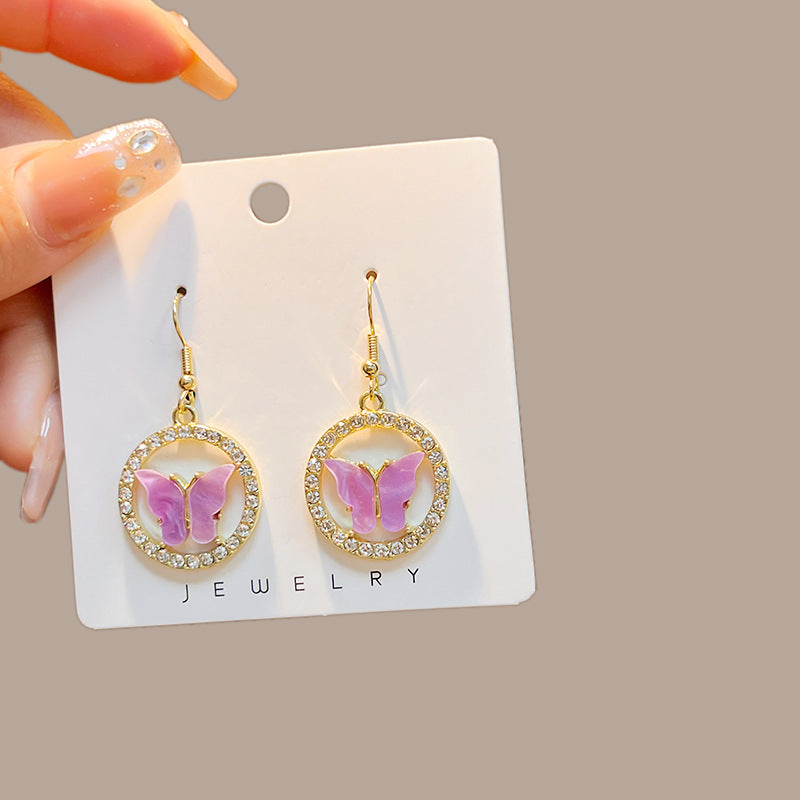 Alloy candy color flower earrings MIC-HongC004