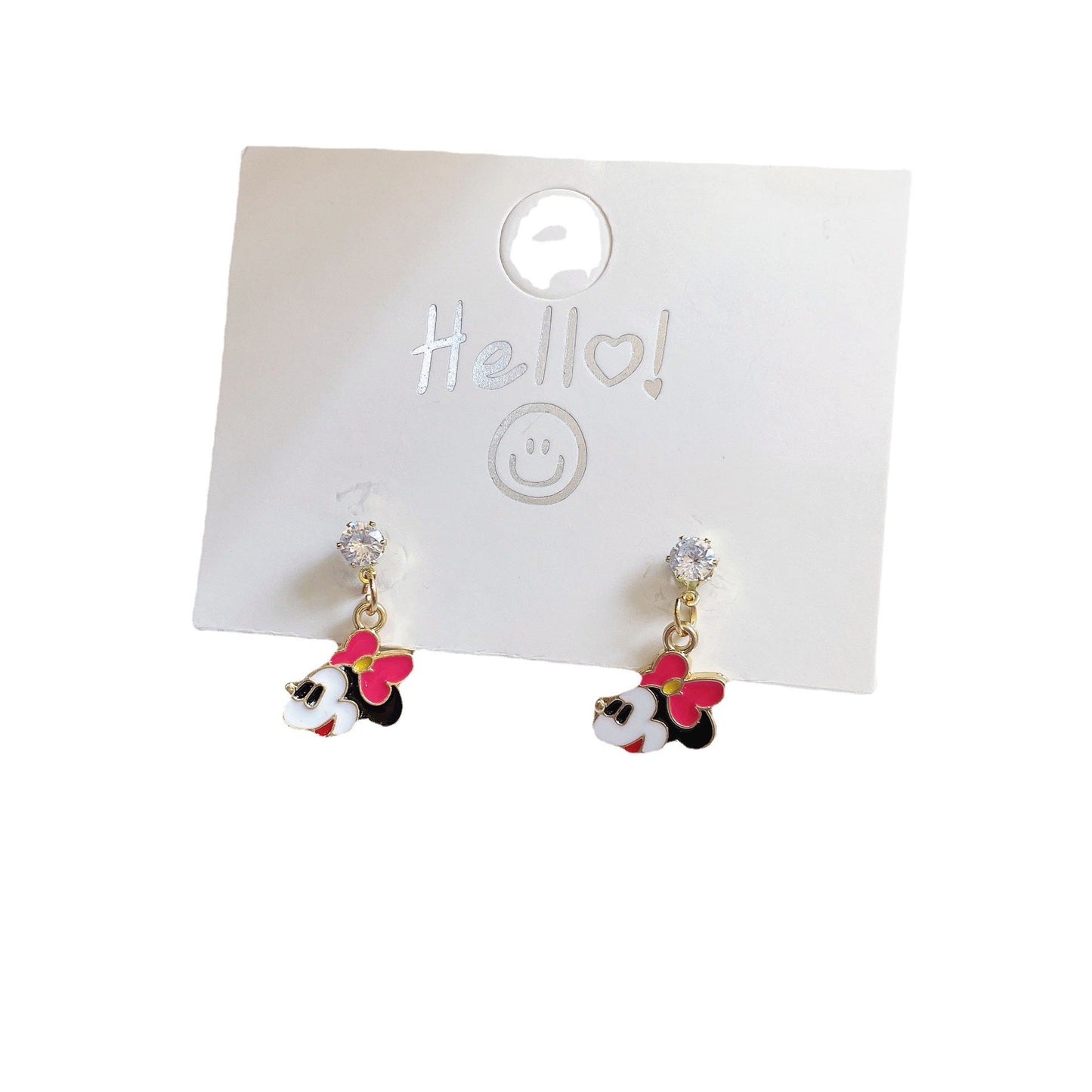 Cartoon asymmetrical stud earrings 925 silver pin earrings MIC-YiJ004