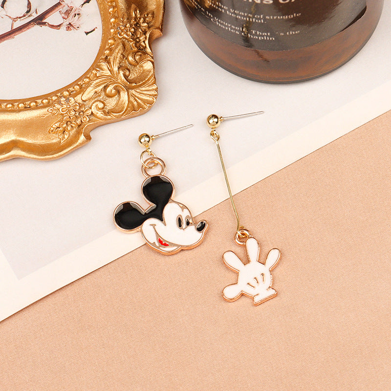 Alloy asymmetric cute mouse earrings （Minimo de compra 2） MYA-FuZ003