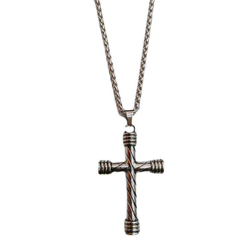 Stainless steel diamond studded cross necklace (Minimo de Compra 2)  MYA-ZhongR002