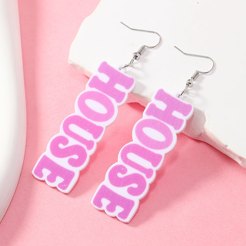 Acrylic colored umbrella earrings MIC-KaiQ043