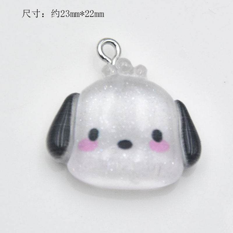 Resin transparent glitter cartoon animal accessories MIC-ZhiB014