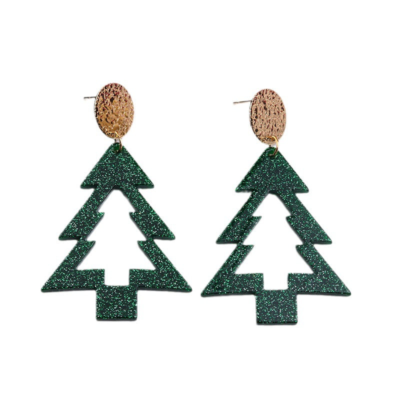 Acrylic Christmas personalized hollow out earrings MIC-DuA073