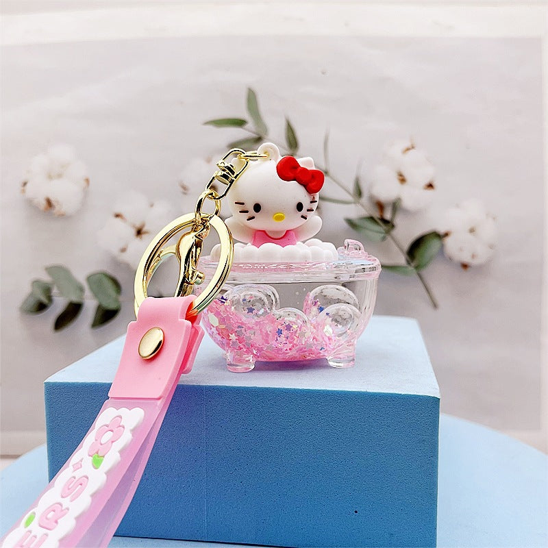 PVC cartoon floating oil keychain MYA-DMF013